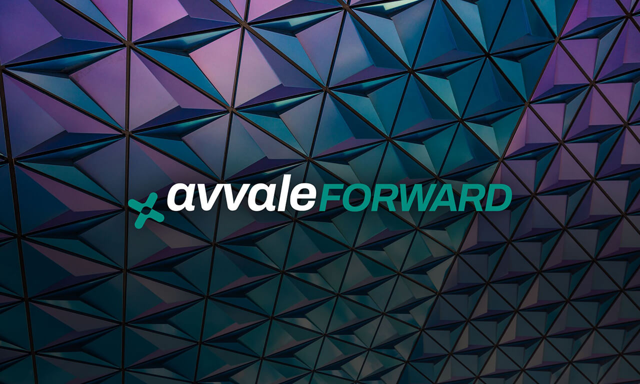 avvale forward logo over abstract pattern