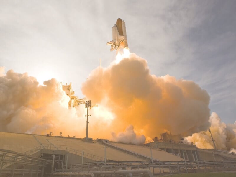 space shuttle launching